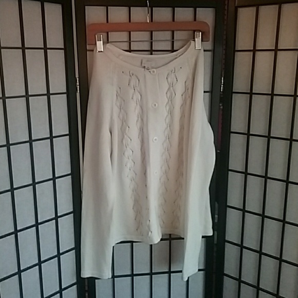 Button down Cream colored knit sweater. - Picture 3 of 3